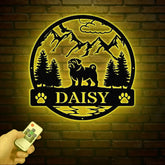 Personalized Pug Metal Sign Custom Dog Name Sign Dog Memorial Gift Pug Wall Decor Dog Lovers Wall Art Pet Lover Gift