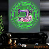 Personalized Purple Sewing Machine With Flower Sign Custom Quilting Sign For Sewing Room Decor Sewing Machine Sign Gift