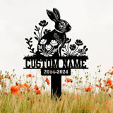 Personalized Rabbit Bunny Memorial Stake Bunny Grave Marker Metal Garden Stake Remembrance Sign Bunny Lover Sympathy