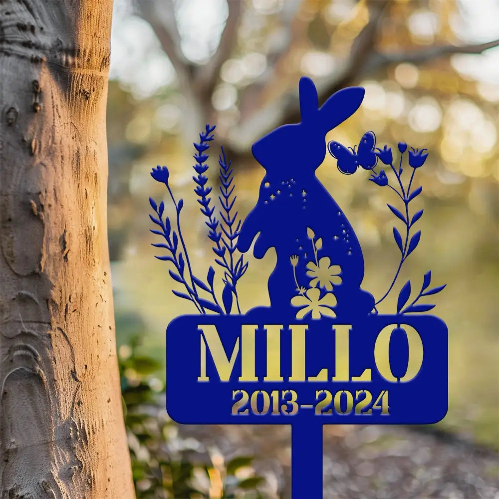 Personalized Rabbit Bunny Memorial Stake Bunny Grave Marker Metal Garden Stake Remembrance Sign Bunny Lover Sympathy