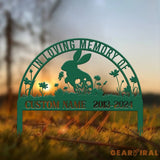 Personalized Rabbit Bunny Memorial Stake Bunny Grave Marker Metal Garden Stake Remembrance Sign Bunny Lover Sympathy