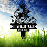 Personalized Rabbit Bunny Memorial Stake Bunny Grave Marker Metal Garden Stake Remembrance Sign Bunny Lover Sympathy