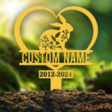 Personalized Rabbit Bunny Memorial Stake Bunny Grave Marker Metal Garden Stake Remembrance Sign Bunny Lover Sympathy