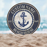 Personalized Retro Anchor Metal Sign Anchor Name Sign Metal Anchor Sign Beach House Sign Metal Family Name Sign