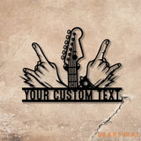 Personalized Rock And Roll Guitar Metal Wall Art Led Light Guitar Gift Guitar Lover Gift - Gearviral