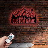 Personalized Rock Mountain Climbing Metal Wall Art With Lights Custom Male Rock Climber Sign Rock Climbing Lover Gift