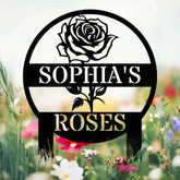 Personalized Rose Garden Metal Stake Custom Garden Marker & Flower Decor Garden Plaque for Home or Yard Mother’s Day