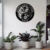 Personalized Rose Wedding Anniversary Couple Metal Wall Art Sign For Parents - Custom Wedding Gift For Husband and Wife