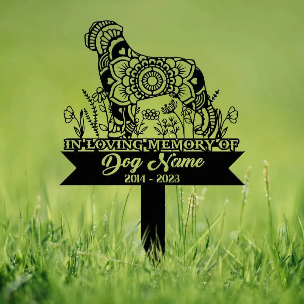 Personalized Rottweiler Mandala Garden Stake Zentangle Yard Art Dog Memorial Sign Outdoor Decor Pet Loss Sympathy Gift