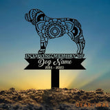 Personalized Saint Bernard Mandala Garden Stake Zentangle Yard Art Dog Memorial Sign Outdoor Decor Pet Loss Sympathy