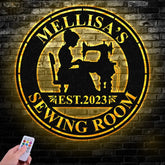 Personalized Sewing Led Light Metal Wall Art Sewing Decor Metal Sewing Sign Quilting Sign Gift For Wife Gift For