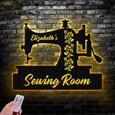Personalized Sewing Machine Led Light Metal Sign Sewing Decor Metal Sewing Sign Quilting Sign Gift For Wife Gift For