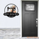 Personalized Sewing Metal Sign Custom Quilting Sign For Sewing Room Decor Sewing Machine With Flower Sign Craft Room