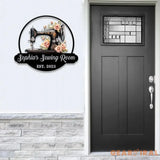 Personalized Sewing Metal Sign Custom Quilting Sign For Sewing Room Decor Sewing Machine With Flower Sign Craft Room