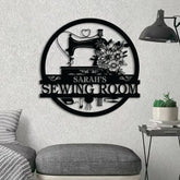 Personalized Sewing Metal Wall Art Sewing Room Sign Custom Sewing Sign Sewing Room Wall Decor Quilting Sign Gift for