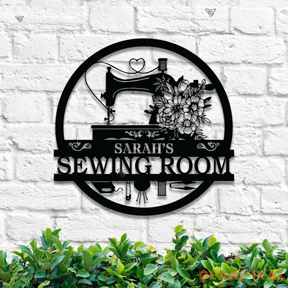 Personalized Sewing Metal Wall Art Sewing Room Sign Custom Sewing Sign Sewing Room Wall Decor Quilting Sign Gift for