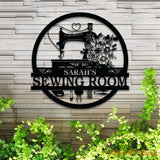 Personalized Sewing Metal Wall Art Sewing Room Sign Custom Sewing Sign Sewing Room Wall Decor Quilting Sign Gift for