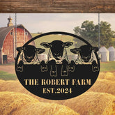 Personalized Sheep Farm Metal Sign - Lamp Farmhouse Decor - Family Name Sign - Metal Garden Sign | GearViral