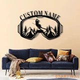 Personalized Ski Trip Metal Wall Art with LED Lights Custom Ski Goggles Sign Snowboarding Winter Sport Decor Skier Gift