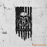 Personalized Skull Mechanic Metal Wall Art LED Light Custom Workshop Name Sign Home Decor Car Mechanic Vs2 - Gearviral