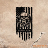 Personalized Skull Mechanic Metal Wall Art LED Light Custom Workshop Name Sign Home Decor Car Mechanic Vs2 - Gearviral