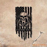 Personalized Skull Mechanic Metal Wall Art LED Light Custom Workshop Name Sign Home Decor Car Mechanic Vs2 - Gearviral