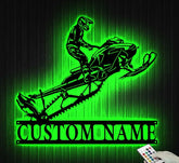 Personalized Snowmobile Metal Wall Art LED Light - Snowmobile Gift - Custom Ski-Doo Name Sign - Home Decor Motor Sled