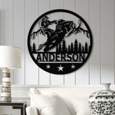 Personalized Snowmobile Metal Wall Art with LED Lights - Man Riding Snowmobile Sign Winter Adventure Decor Xmas Gift