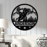Personalized Snowmobile Metal Wall Art with LED Lights - Man Riding Snowmobile Sign Winter Adventure Decor Xmas Gift