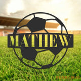 Personalized Soccer Ball Metal Sign With LED Light - Soccer Sport Wall Art With Custom Name For Home Decor - Birthday