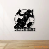 Personalized Soccer Ball Name Sign Metal Wall Art Soccer Name Sign Sports Name Sign Gift For Soccer Football Players