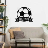 Personalized Soccer Metal LED Sign - Last Name Initial Hanging - Personalize Soccer Metal Sign - Football Wall Sign