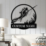 Personalized Spearfishing Metal Sign with Led Light Custom Water Sport Wall Art Fisherman Decor Scuba Wall Hanging Gift