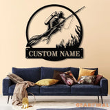 Personalized Spearfishing Metal Sign with Led Light Custom Water Sport Wall Art Fisherman Decor Scuba Wall Hanging Gift