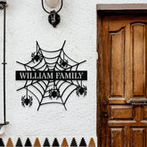 Personalized Spider Web Name Sign With Led Lights Halloween Home Decor Halloween gift Idea Housewarming Gift Family