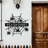 Personalized Spider Web Name Sign With Led Lights Halloween Home Decor Halloween gift Idea Housewarming Gift Family