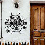 Personalized Spider Web Name Sign With Led Lights Halloween Home Decor Halloween gift Idea Housewarming Gift Family