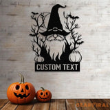 Personalized Spooky Gnome Pumpkin Halloween Metal Wall Art Led Light Custom Halloween Sign Halloween Party Decor Custom