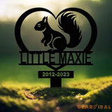 Personalized Squirrel Memorial Heart Stake Sign - Pet Grave Marker Squirrel Lover Gift Pet Loss Sympathy Sign