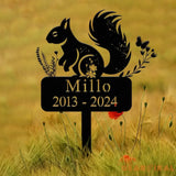 Personalized Squirrel Memorial Heart Stake Sign - Pet Grave Marker Squirrel Lover Gift Pet Loss Sympathy Sign