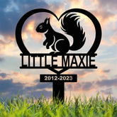 Personalized Squirrel Memorial Heart Stake Sign - Pet Grave Marker Squirrel Lover Gift Pet Loss Sympathy Sign