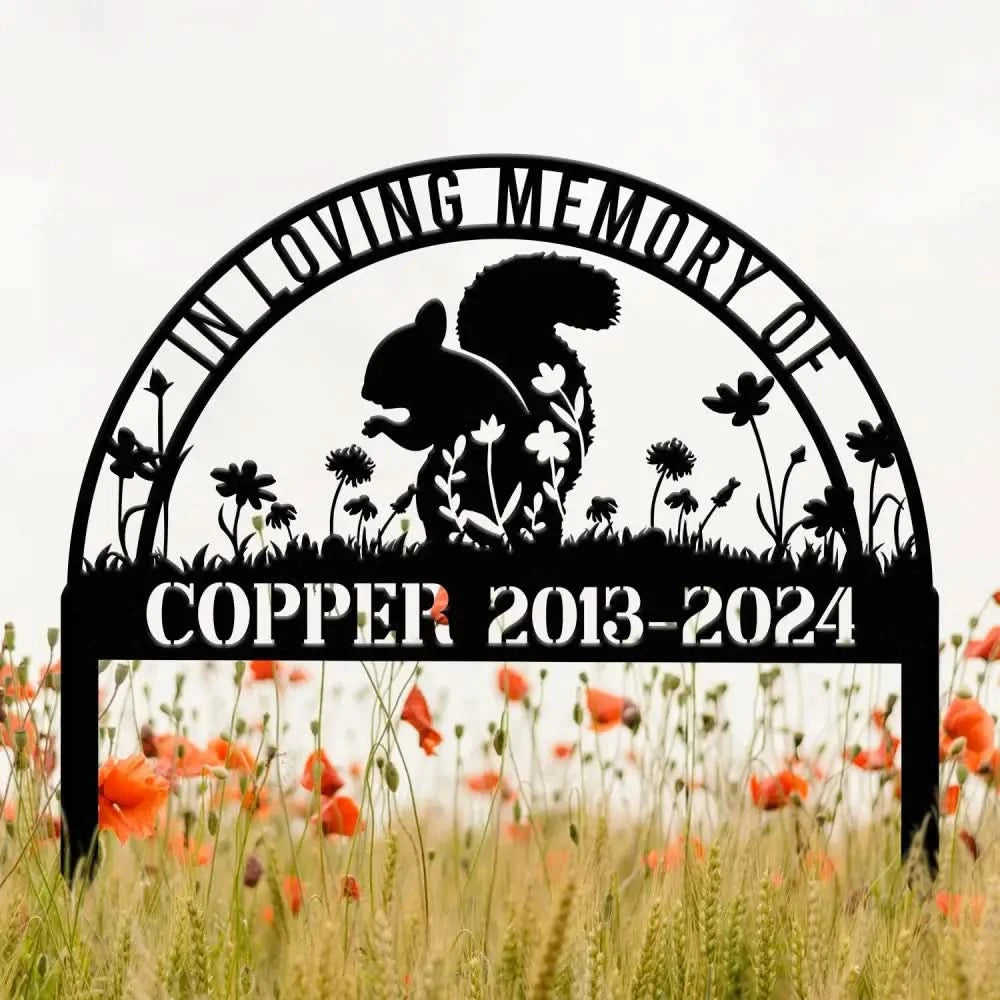 Personalized Squirrel Memorial Stake Sign - Pet Grave Marker Squirrel Lover Gift Pet Loss Sympathy Sign Remembrance