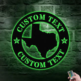 Personalized State Metal Address LED Sign - House number Hanging Address Plaque Yard Sign -Personalize Family Name Sign