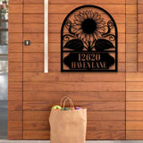 Personalized Sunflower Metal Address Sign House number | Hanging Address Plaque | Yard Sign Outdoor Sign | Garden Stake