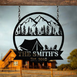 Personalized Tent Camping Metal Sign Custom Campsite Yard Sign Outdoor Camping Decor Custom Camping Gift Rustic
