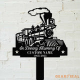 Personalized Train Memorial Stake - Metal Stake - Train Sign - Train Gift | GearViral