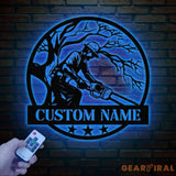 Personalized Tree Climbing Metal Wall Art with LED Lights Arborist Name Sign Lumberjack Gifts Tree Climber Decor for