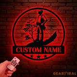 Personalized Tree Climbing Metal Wall Art with LED Lights Arborist Name Sign Lumberjack Gifts Tree Climber Decor for