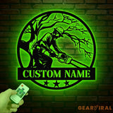Personalized Tree Climbing Metal Wall Art with LED Lights Arborist Name Sign Lumberjack Gifts Tree Climber Decor for