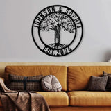 Personalized Tree of Life Led Light Metal Sign Couple Name Sign Family Established Custom Love Wall Art Engagement Gift